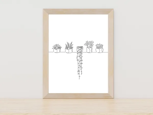 Botanical Line Art Floral Drawing Art Print