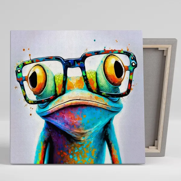 Frog With Glasses, Modern Kids Room Poster Print