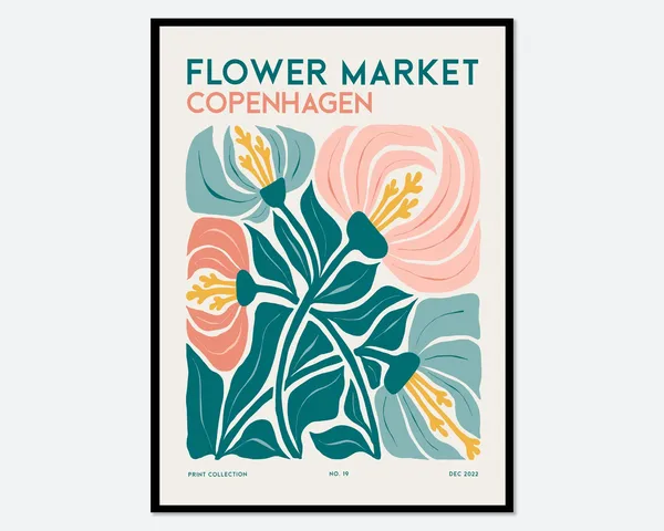 Flower Market Copenhagen Matisse Style Botanical Print