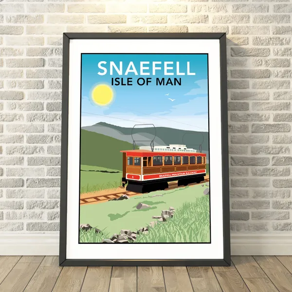 Snaefell Mountain Railway, Isle Of Man Travel Poster