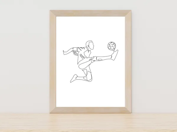 Soccer Boy Minimalist Wall Art Print, Teen Room