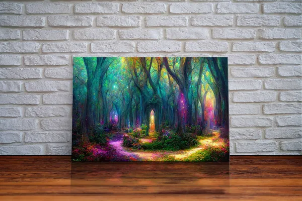 Fantasy Forest Landscape Art Print, Magical Forest