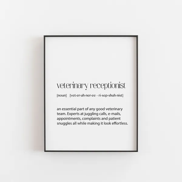 Veterinarian Receptionist Gift, Vet Office Decor