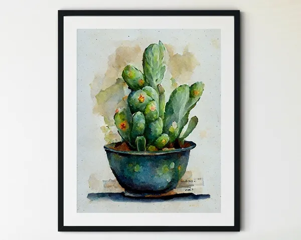 Potted Cactus Boho Western Desert Art Print
