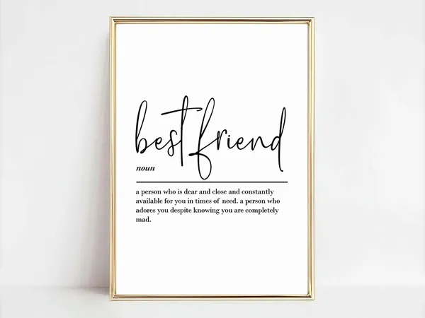 Best Friend Definition Art Print, Gift For Her/Him