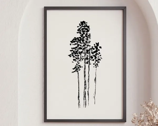 Hokusai Trees Vintage Japanese Woodblock Print