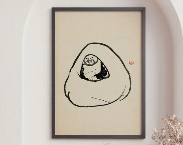 Laughing Hotei, Japanese Decor Art Print