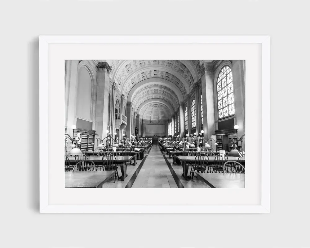 Boston Public Library Travel Poster, Wall Art Print