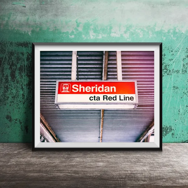 Sheridan Red Line CTA El Sign, Lakeview Chicago Art Print