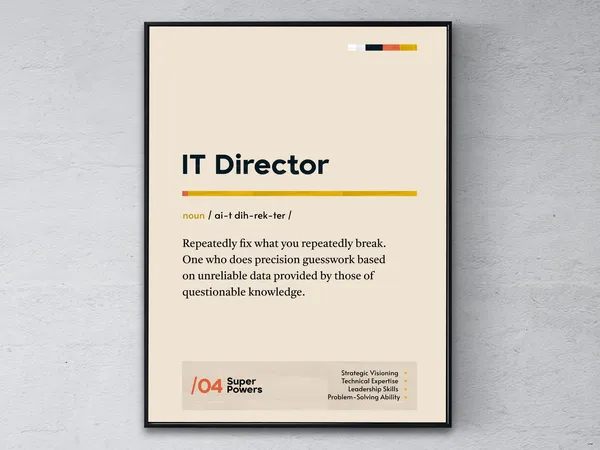It Director Definition Poster, Funny Office Wall Art