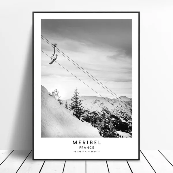 Meribel Ski Resort Minimalist Travel Poster Print