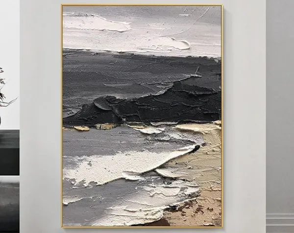 Seascape Beach 3D Ocean Wall Art Print, Vertical