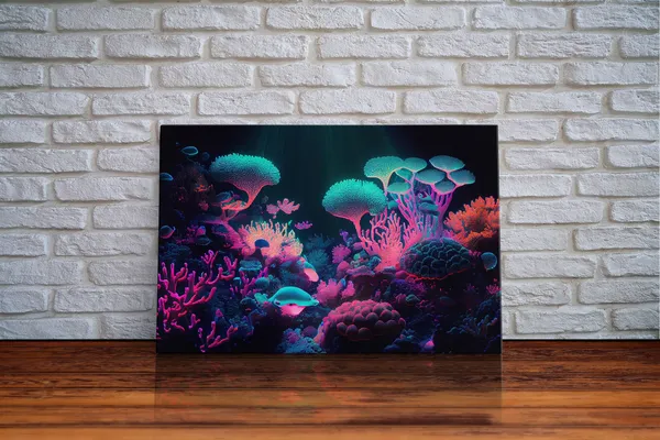 Coral Reef Synthwave Aesthetic Ocean Art Print