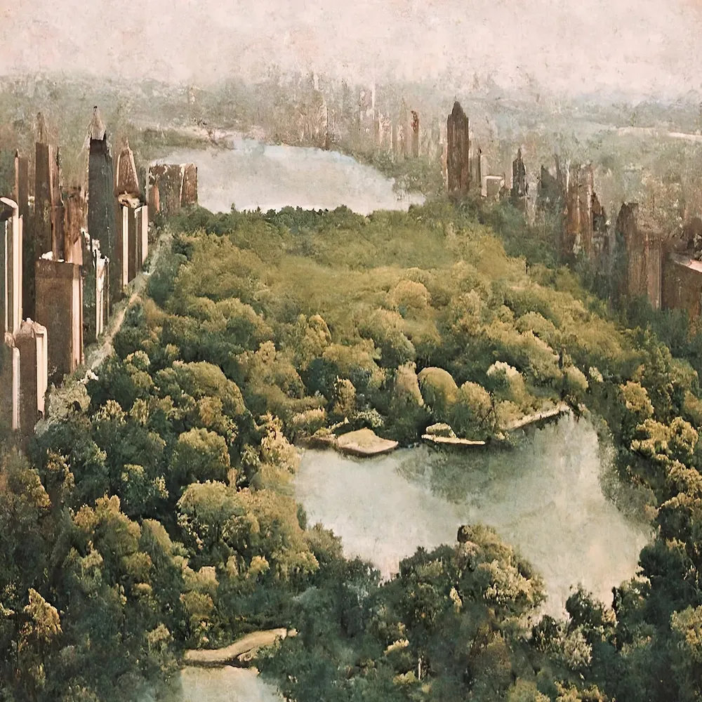 Vintage Central Park New York City Landscape Art Print - Image 3