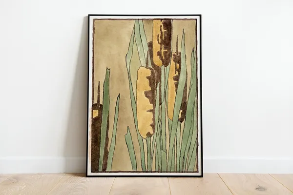 Cattail Vintage Poster, Hannah Borger Overbeck