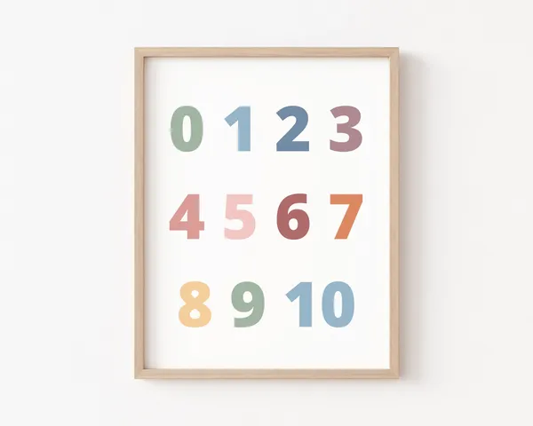 Number Poster 123 Print, Boho Nursery Decor