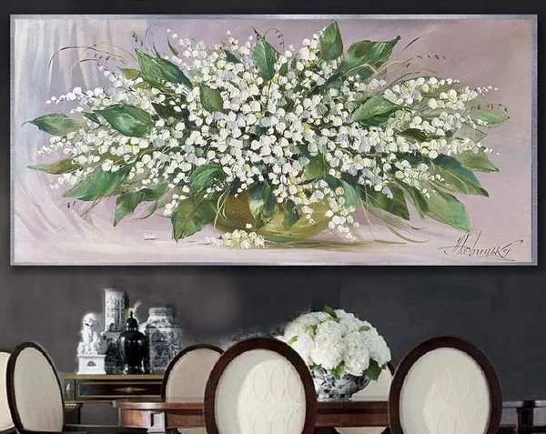 Lily Of The Valley Painting, Textured Spring Floral Art Print