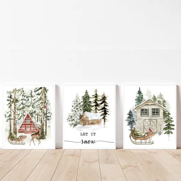 Winter Wonderland Vintage Winter Forest Art Print