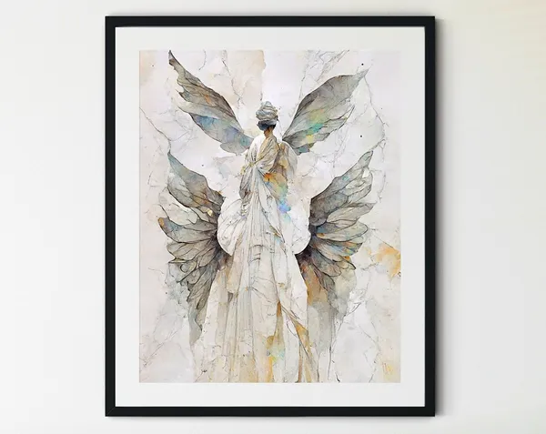 Guardian Angel Artwork Print, Spiritual Wall Decor