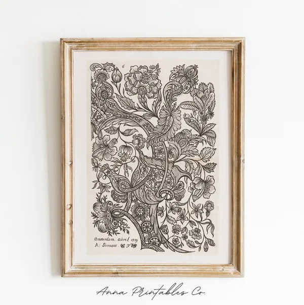 18th Century Textile Design, Vintage Art Print