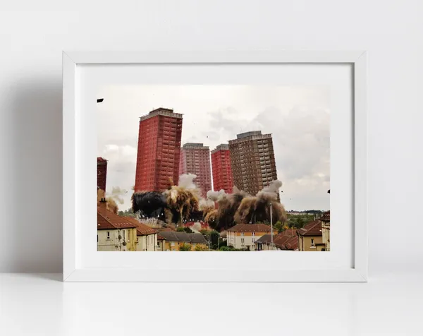 Glasgow Red Road Flats Demolition Brutalist Art Print
