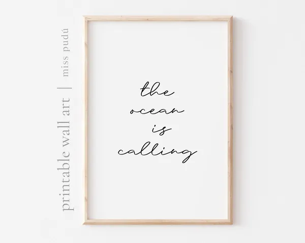 The Ocean Is Calling Sailing Quote Coastal Decor