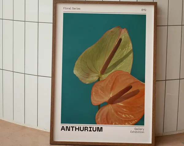 Anthurium Andraeanum Floral Art Print, Spring Poster