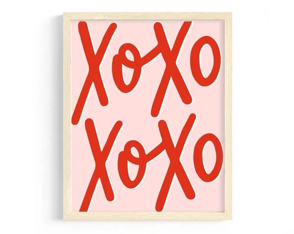 Valentine X and O Wall Art Print for Galentine's Day