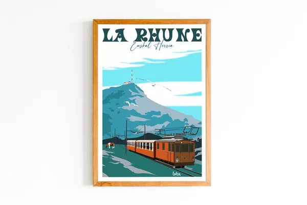 La Rhune Minimalist Vintage Travel Poster