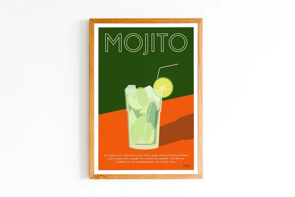 Mojito Vintage Minimalist Travel Poster
