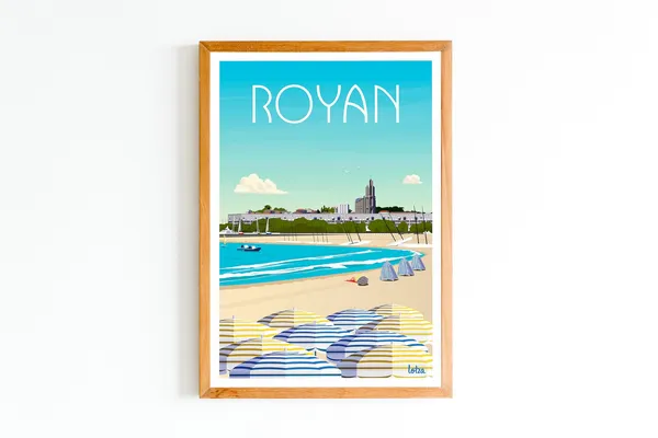 Royan Beach Charente-Maritime Vintage Travel Poster
