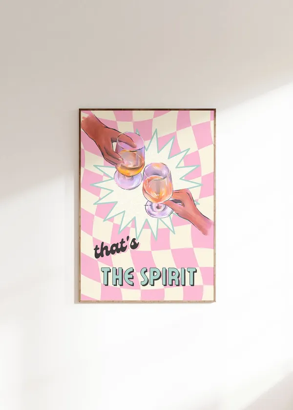 Pink Bar Cart Cocktail Art, Funky Trendy Poster