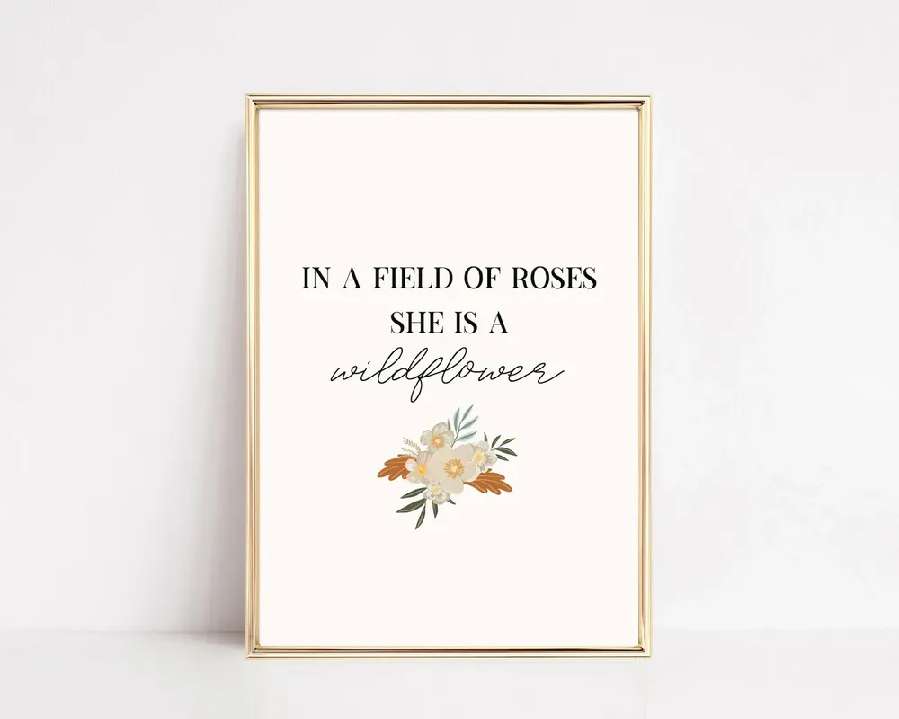 Boho Wildflower Girls Room Art Print