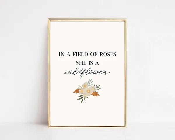 Boho Wildflower Girls Room Art Print