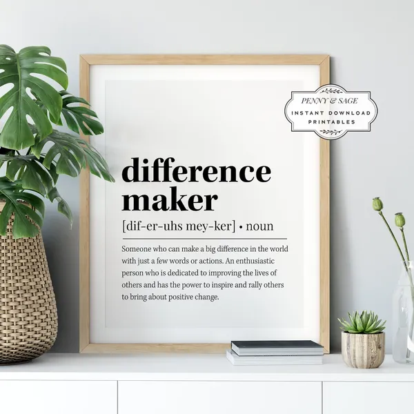 Difference Maker Definition Quote Art Print
