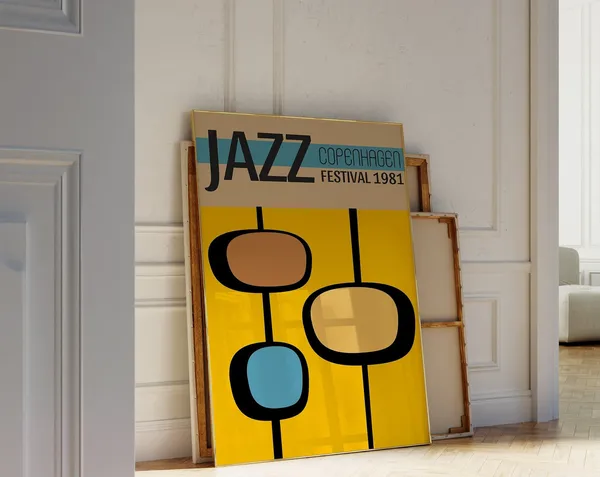 Jazz Festival Copenhagen Retro Music Poster Print