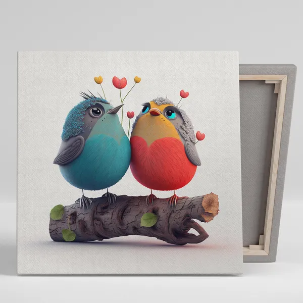 Love Birds Valentine Poster, Romantic Wall Decor