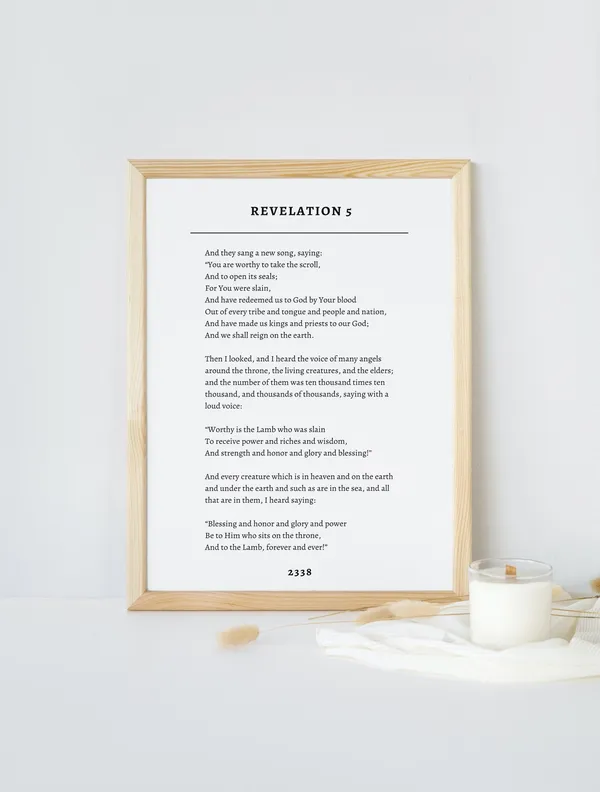 Revelation 5 Scripture Wall Art Print