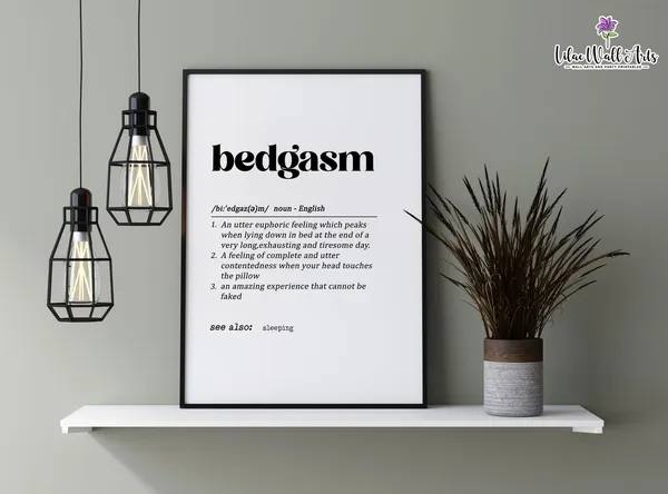 Bedgasm Definition Print, Bedroom Wall Art
