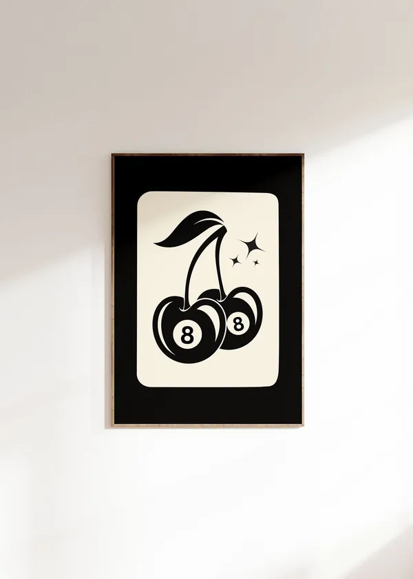 Funky Cherry Ball 8 Trendy Lucky You Art Print