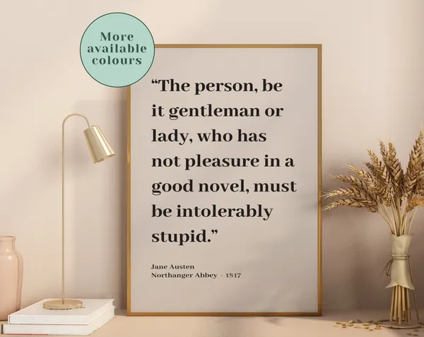 Jane Austen Minimalist Typography Poster Print