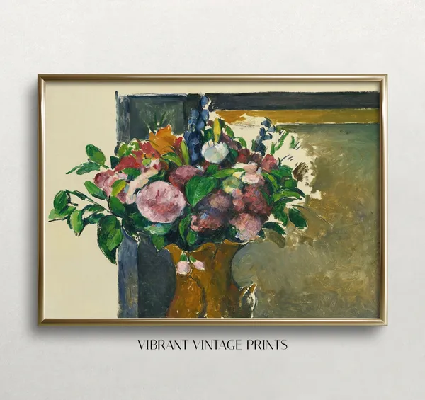 Vintage Floral Still Life Art Print, Moody Botanical