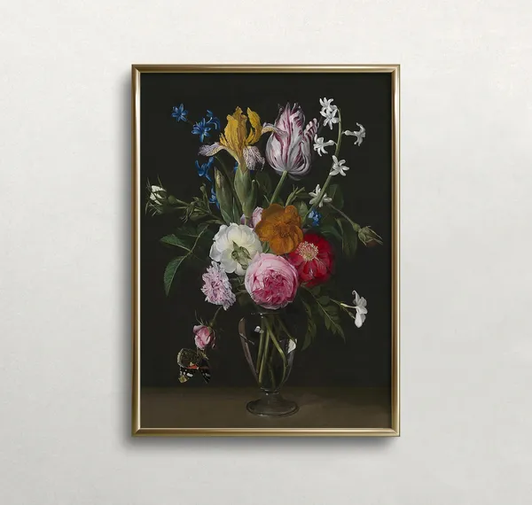 Moody Floral Vintage Print, Dark Academia Flowers