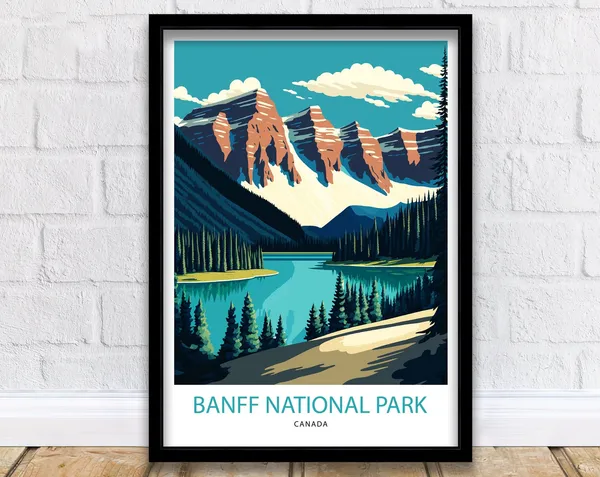 Banff National Park Canada Travel Poster Art Print