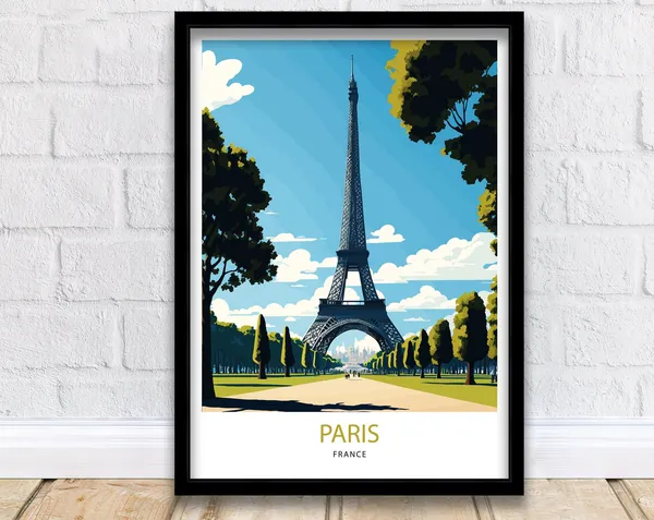 Paris Travel Print, Eiffel Tower Wall Art