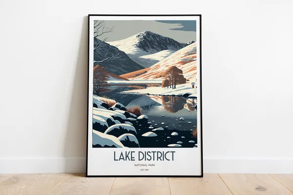 Lake District National Park UK Travel Poster