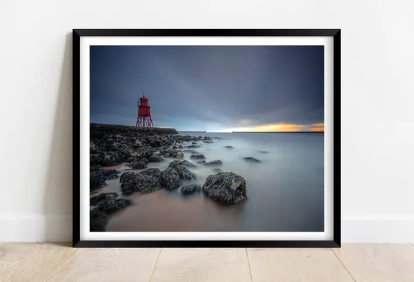 Herd Groyne Lighthouse, South Shields Travel Poster