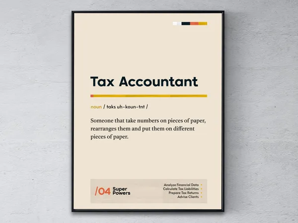 Tax Accountant Definition Funny Office Art Print
