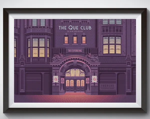 Que Club Birmingham Architecture Poster Print