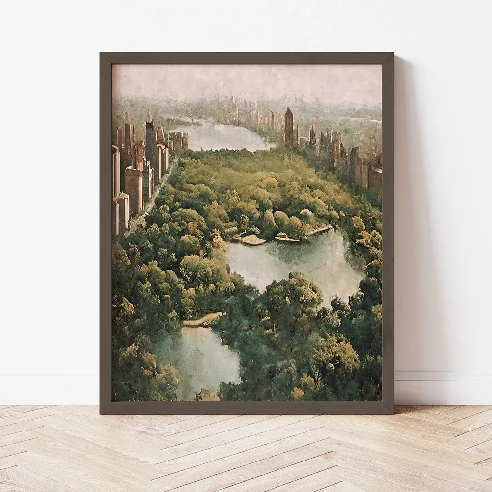 Vintage Central Park New York City Landscape Art Print - Image 2